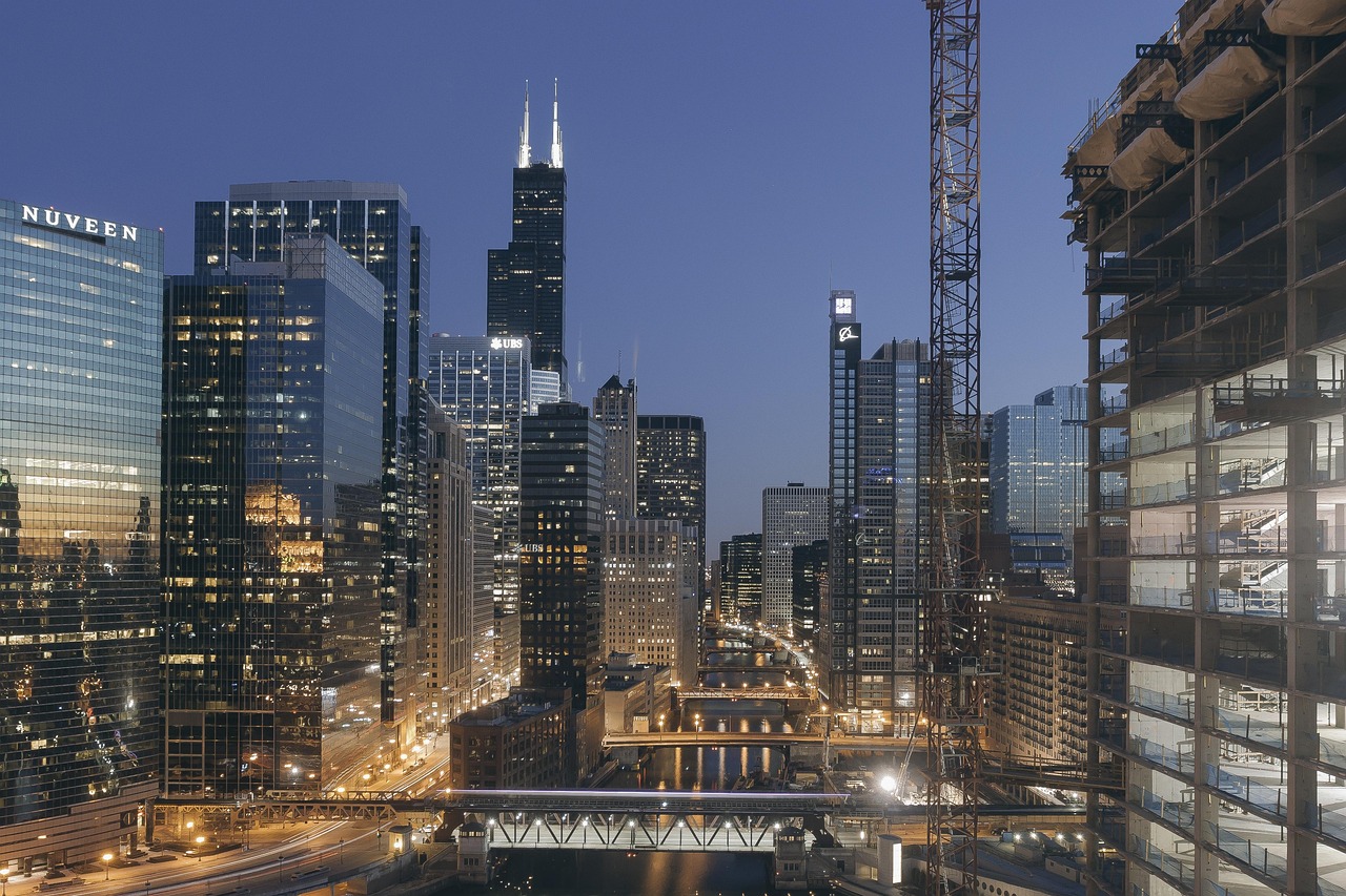 chicago, sears tower, willis tower, south, skyline, downtown, skyscraper, cityscape, usa, sears, illinois, architecture, city, tower, building, office, sky, outdoors, structure, water, river, sunset, twilight, landmark, development, business, view, night, dusk, night sky, illuminated, nature, evening, tourism, el train, blue business, blue office, blue city, blue sunset, blue building, blue train, blue river, blue company, chicago, chicago, chicago, chicago, chicago