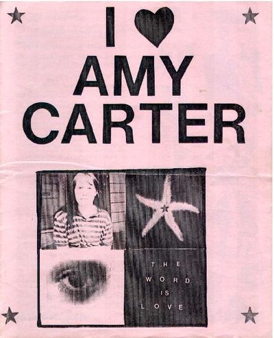 A pink zine that says "I love Amy Carter" at the top